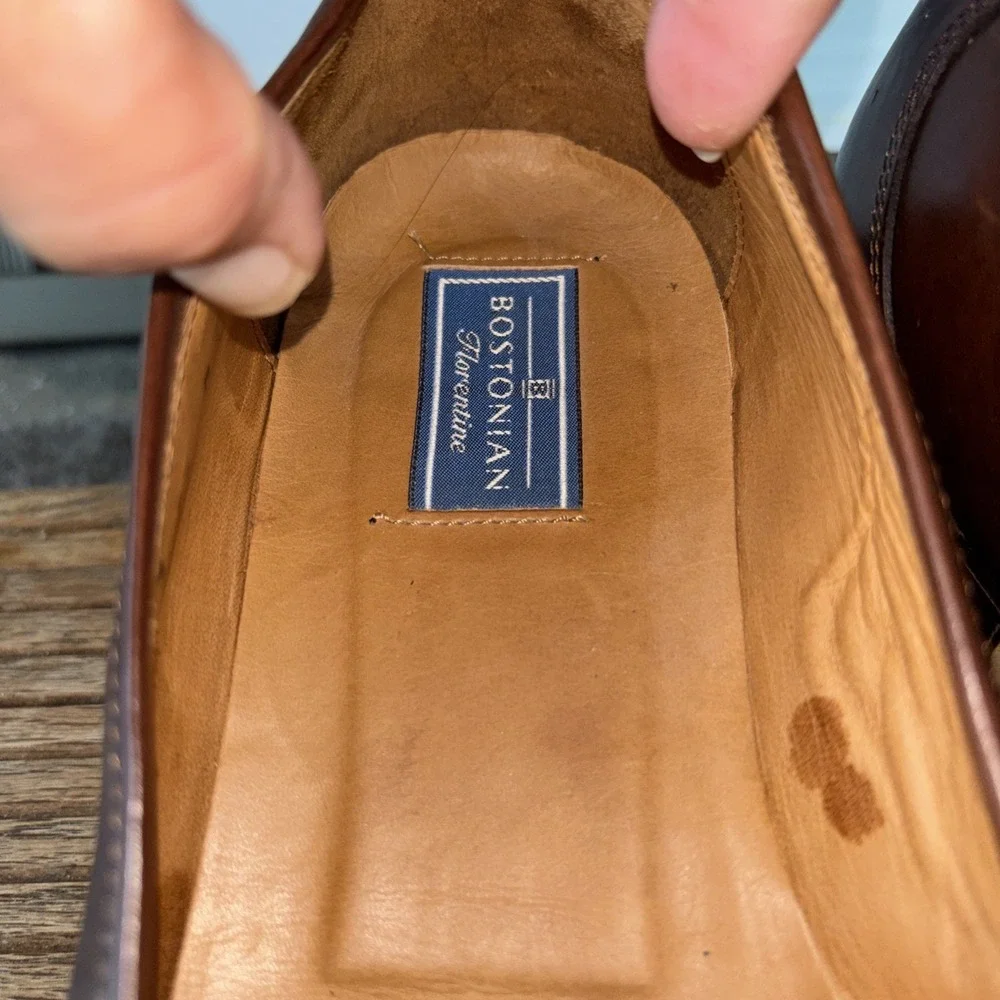 Bostonian Mens Vero Italian Florentine Saddle Brown Slip On 11 M 24752-513 EUC